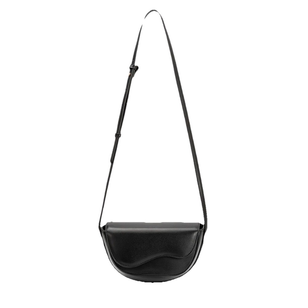 Melie Bianco Black Crossbody Saddle Bag
